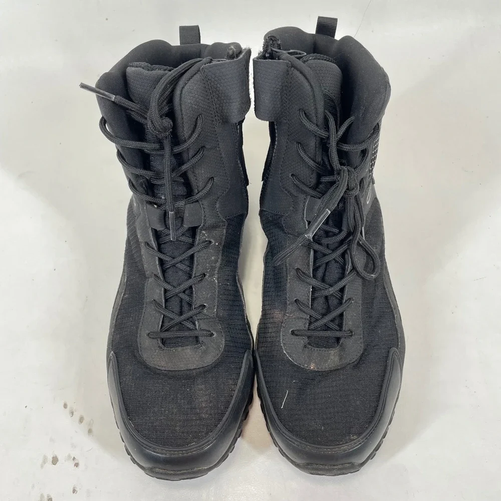 Fila Mens Tactical Boots Black Side Zip Slip Resistant 1LW00984-001 10.5 EEEE